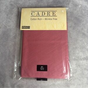 NOS Cadre Teaberry Round Tablecloth 60” Cotton Rich Scotchgard